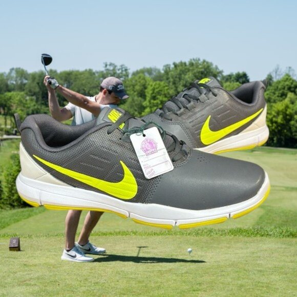 Nike Explorer CTRL #704694-009 Dark Grey/Volt/White Men's Golf Shoes Size 9 New - Picture 1 of 13